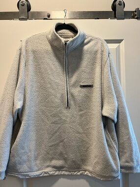 Off white beige essentials 3/4 zip fleece